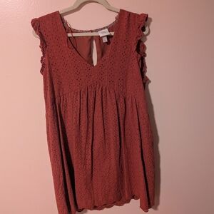 Knox Rose Red Ruffled Empire Sundress